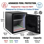 SentrySafe SFW123CS Fire-Resistant Safe and Waterproof Safe with Dial Combination Lock, 1.23 Cu. ft. - Image 4