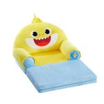 Pinkfong Baby Shark Blue Polyester Comfortable Plush 2-in-1 Flip Out Chair - Image 3