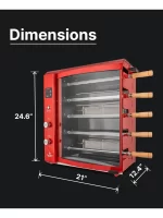Brazilian Flame Churrasco? Gas Rotisserie Oven Grill Roaster with Auto Rotating Skewers for Rotisserie Chicken, Brazilian Style BBQ and Churrasco, Shawarma Machine, Propane Grill - 2024 Series - Image 8