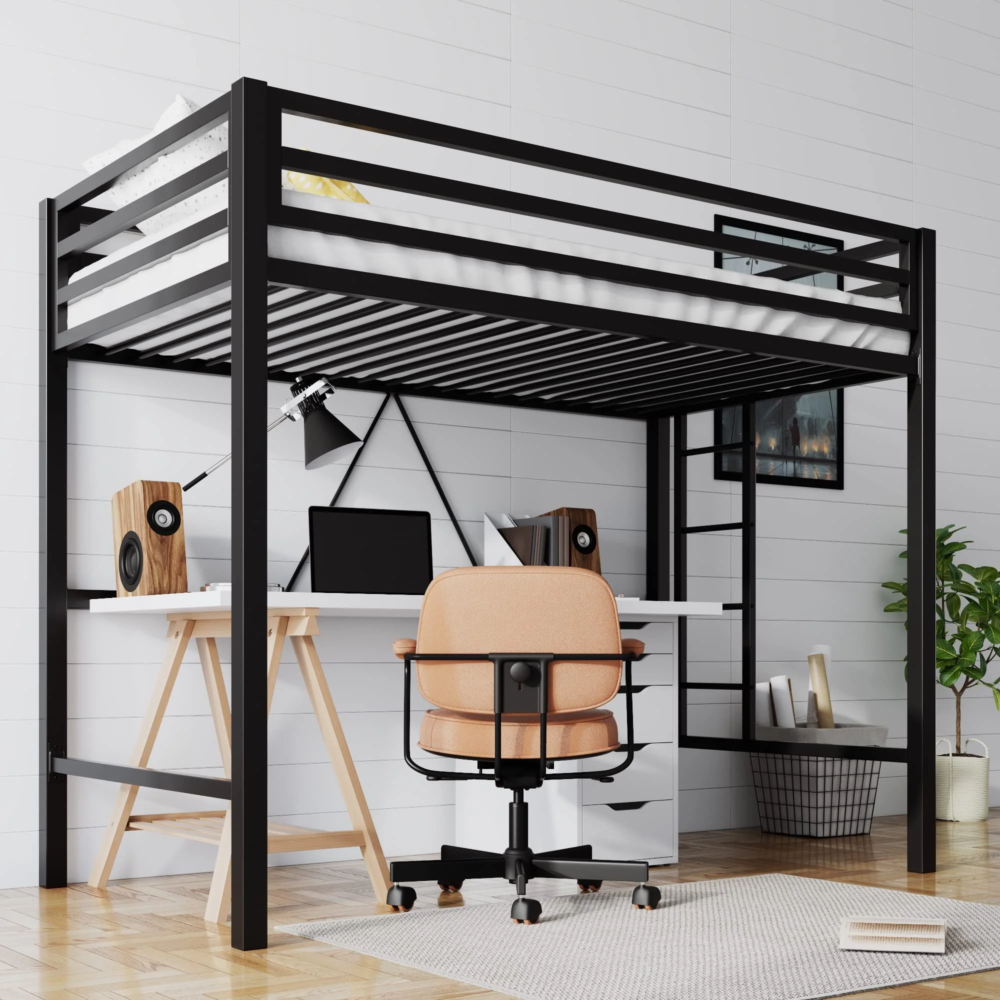 45475131-3EDD-3997-8081-E1D2748D8B27 SHA CERLIN Junior Loft Bed Twin Size, Heavy Duty Twin Bed Frame - Image 1