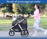 Jogging Sports Stroller with Comfort Rubber Wheels/Zipper-Less Entry/1-Hand Quick Fold/Aluminum Frame for Small/Medium Dogs, Cats and Pets (Green Camo) - Image 38