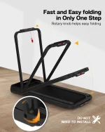 FYC 3.5HP Under Desk Treadmill 300LBS Weight Capacity, 2-in-1 Foldable Design, Remote Control & LED Display Compact Electric Walking and Running Machine for Walking, Running, Jogging (Black) - Image 4