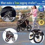 Jogging Sports Stroller with Comfort Rubber Wheels/Zipper-Less Entry/1-Hand Quick Fold/Aluminum Frame for Small/Medium Dogs, Cats and Pets (Green Camo) - Image 15