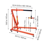 BENTISM 2T Folding Engine Crane Engine Hoist with Level 4400 lbs/2 ton Heavy-Duty Cherry Picker Shop Crane Oldable Engine Crane - Image 9