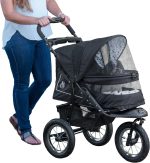 No-Zip NV Pet Stroller for Cats/Dogs, Zipperless Entry, Easy One-Hand Fold, Gel-Filled Tires, Plush Pad + Weather Cover Included, 3 colors - Image 4