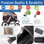 Jogging Sports Stroller with Comfort Rubber Wheels/Zipper-Less Entry/1-Hand Quick Fold/Aluminum Frame for Small/Medium Dogs, Cats and Pets (Green Camo) - Image 16