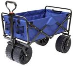 Mac Sports Heavy Duty Collapsible Folding All Terrain Utility Beach Wagon Cart, Blue/Black - Image 2
