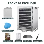 Cercker Food-Dehydrator Machine with 12 Stainless Steel Trays - Image 5